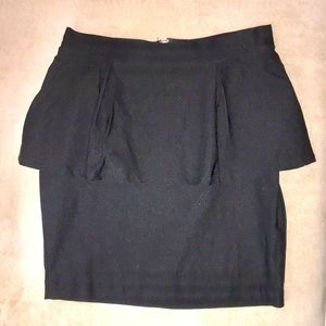 Charlotte Russe black peplum pencil skirt- M